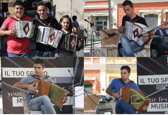 young diatonic players (from top/left Angelo from Salerno, Fabio,Morena,Federico  and all others from Frosinone)