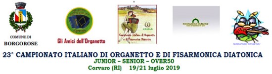 23° Edizione del Campionato Italiano di Organetto e di Fisarmonica Diatonica – Corvaro (RI) 19- 21 luglio 2019