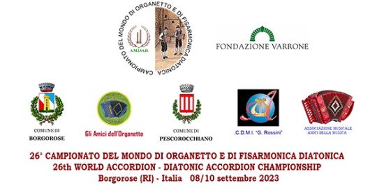 26° CAMPIONATO DEL MONDO DI ORGANETTO E DI FISARMONICA DIATONICA - Italia